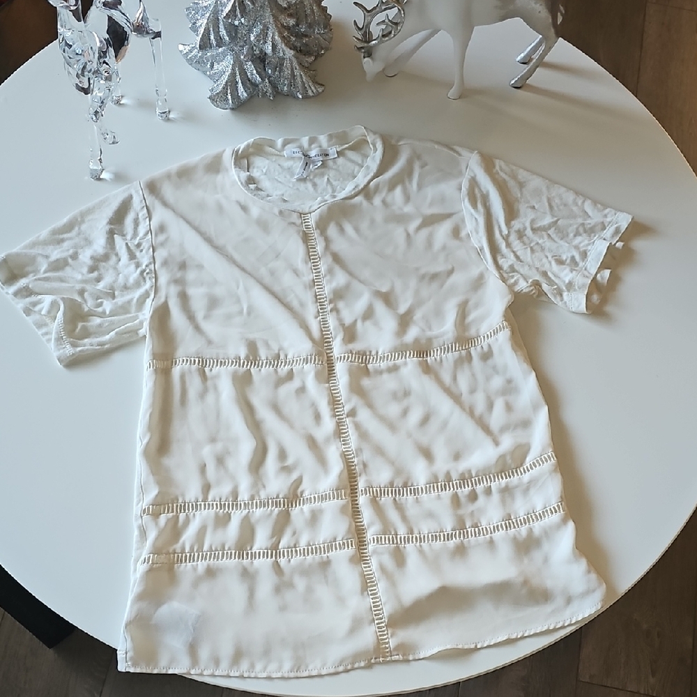 BCBGeneration Short Sleeve Ivory Blouse